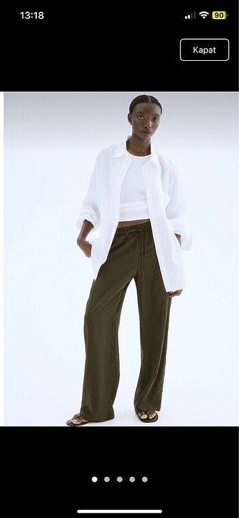 H&M haki keten pantolon