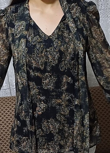 xl Beden haki Renk Hiç giyilmemis şifon gömlek