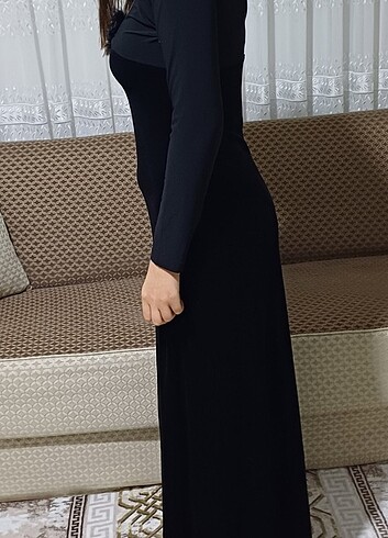 Kadife uzun elbise
