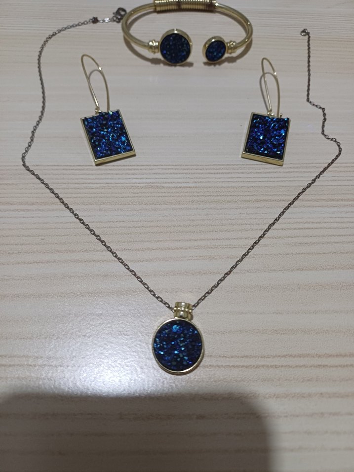 Mavi Parıltılı Bohem Takı Seti - Görsel 2
