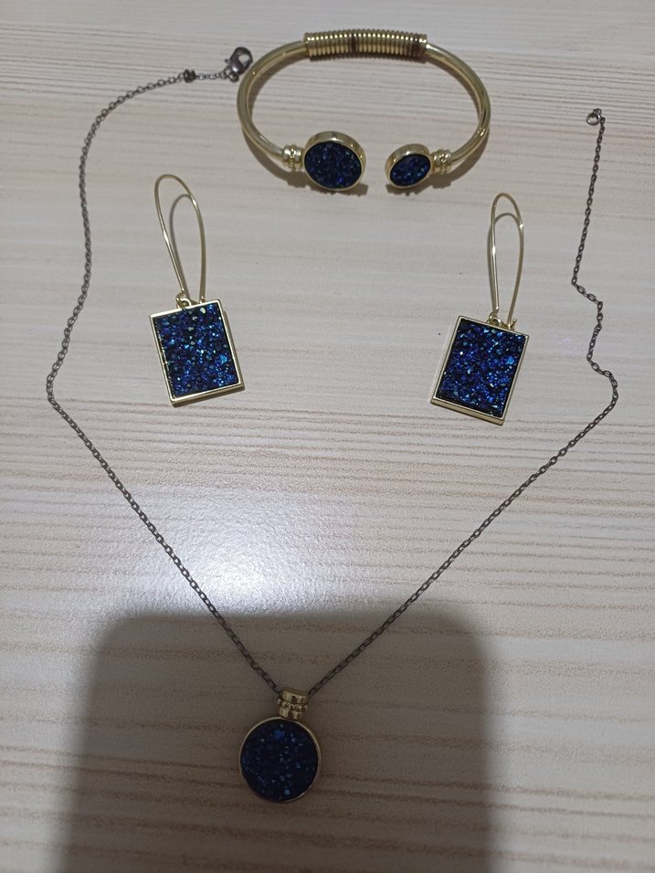 Mavi Parıltılı Bohem Takı Seti - Görsel 4