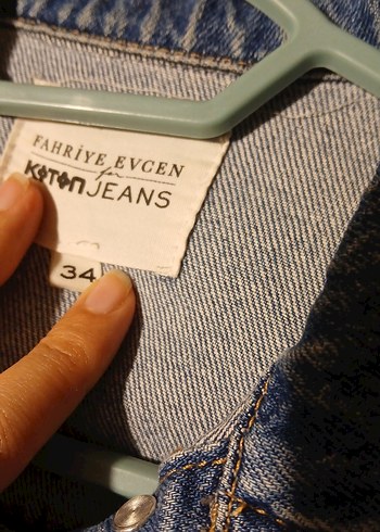 Düğmeli Mavi Kadın Denim Ceket - Görsel 3