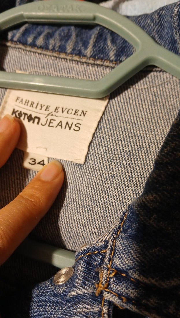 Düğmeli Mavi Kadın Denim Ceket - Görsel 3