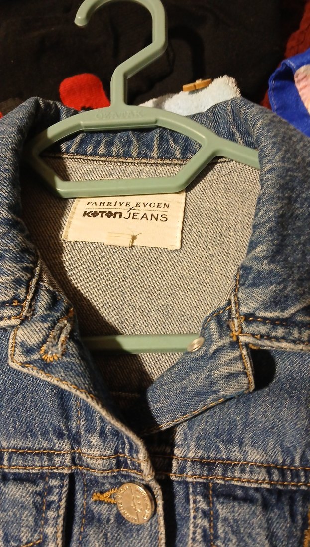 Düğmeli Mavi Kadın Denim Ceket - Görsel 2