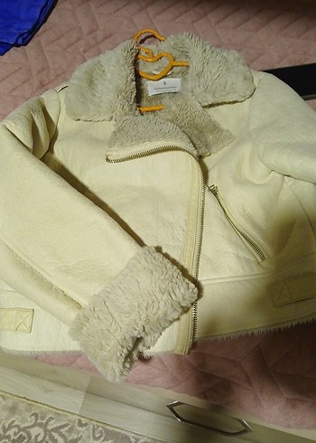 Beyaz Kürklü Midi Kadın Ceket - Görsel 2