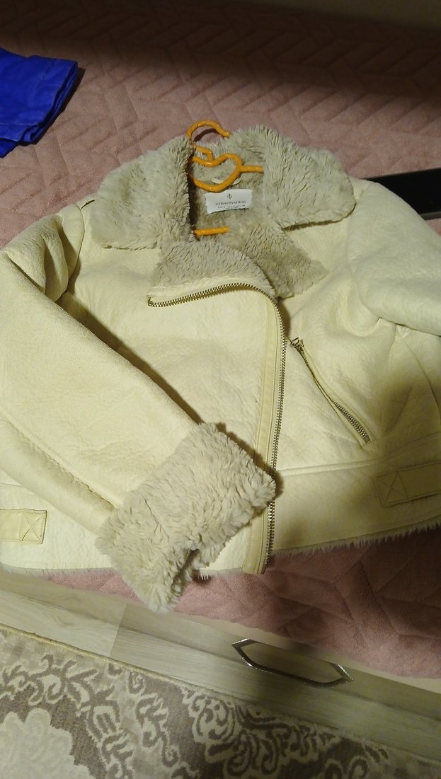 Beyaz Kürklü Midi Kadın Ceket - Görsel 2