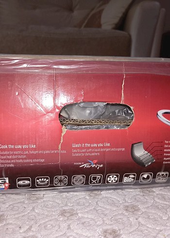 Falez Marka 7 Parça Mercan Kırmızı Tencere ve Tava Seti - Görsel 4