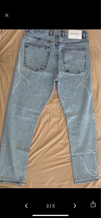 Pull and Bear Mavi, Yıldırım Desenli Baggy Pantolon