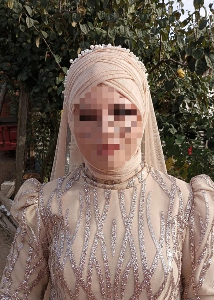 Bej rengi hazır duvak - Görsel 3