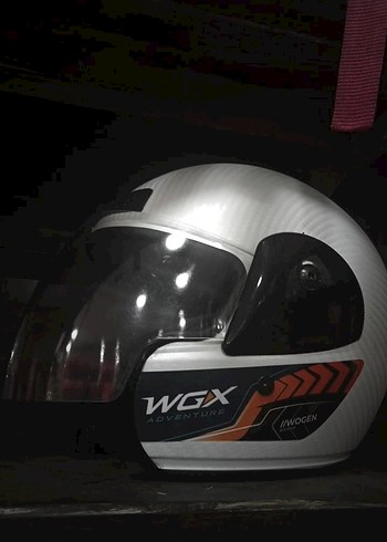 Diger Beyaz Parlak Biker Kask WGX - Görsel 2