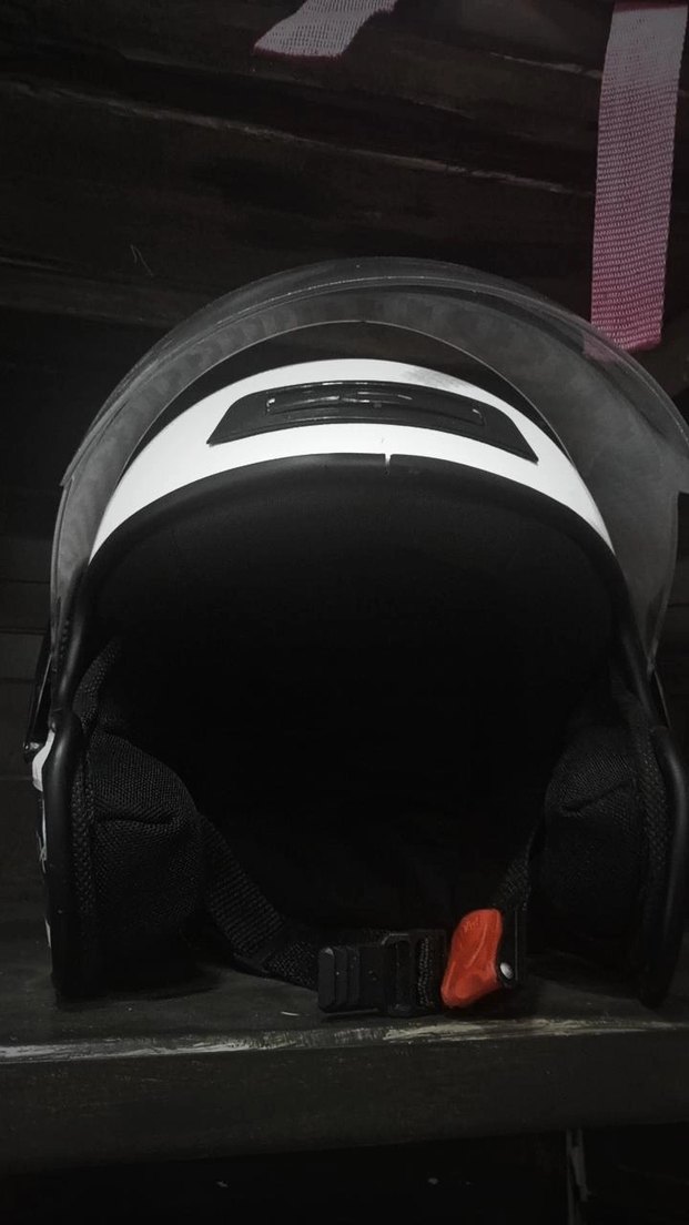 Diger Beyaz Parlak Biker Kask WGX - Görsel 3