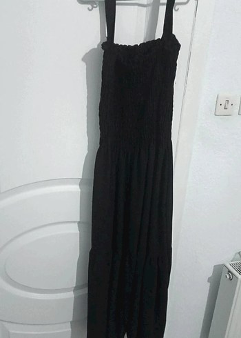 Siyah Askılı elbise - Görsel 5