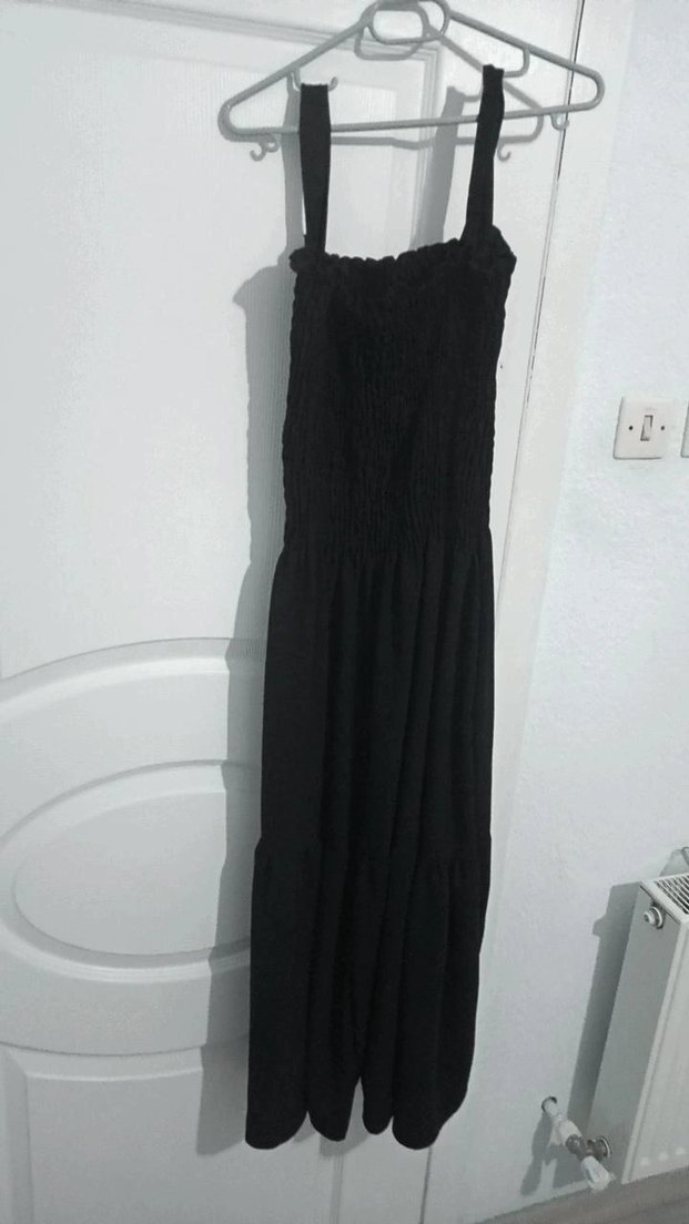 Siyah Askılı elbise - Görsel 5