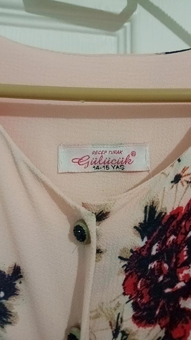 Düğmeli Pembe Çiçekli Bohem Uzun Elbise - Görsel 5