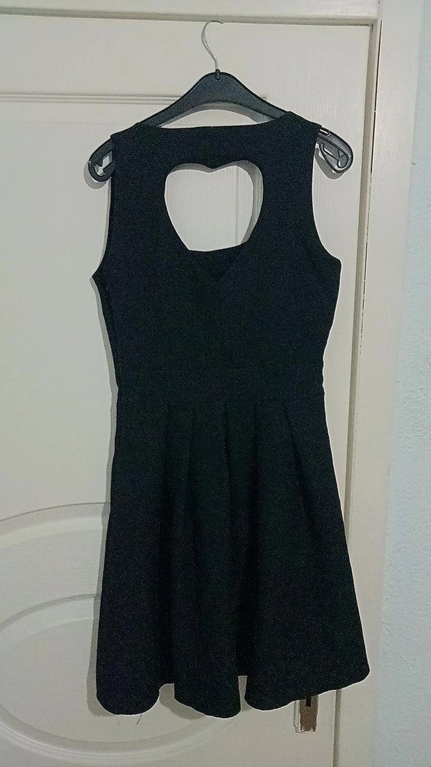 Siyah Pileli V Yakalı Midi Elbise - Görsel 5