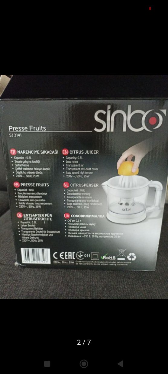 Sinbo SJ 3141 Portakal Sıkacağı - Görsel 4