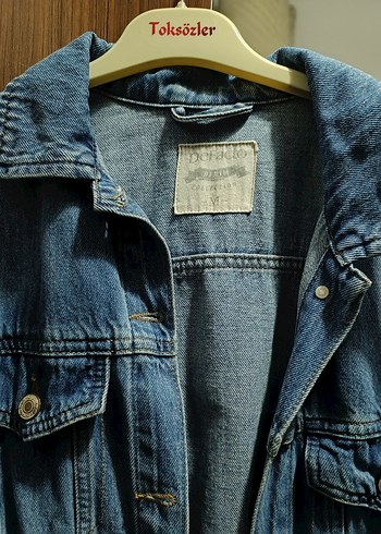 defacto kadın uzun kot ceket - Görsel 5