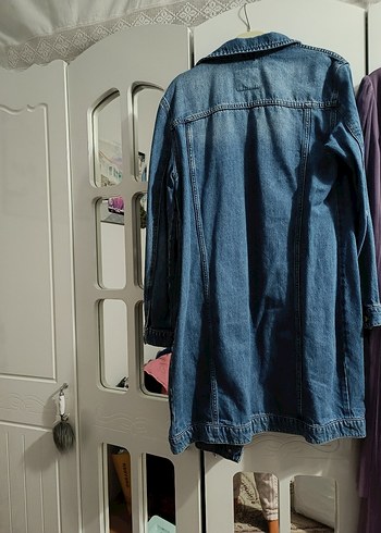 defacto kadın uzun kot ceket - Görsel 2