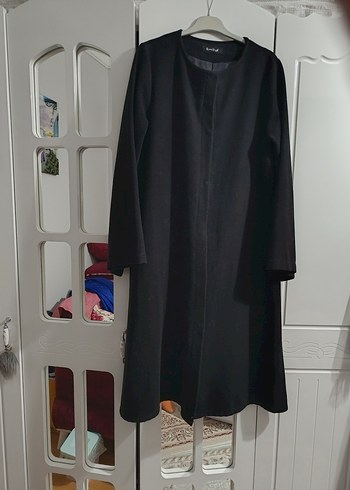 Kürklü Siyah Uzun Kadın Kaban - Görsel 2