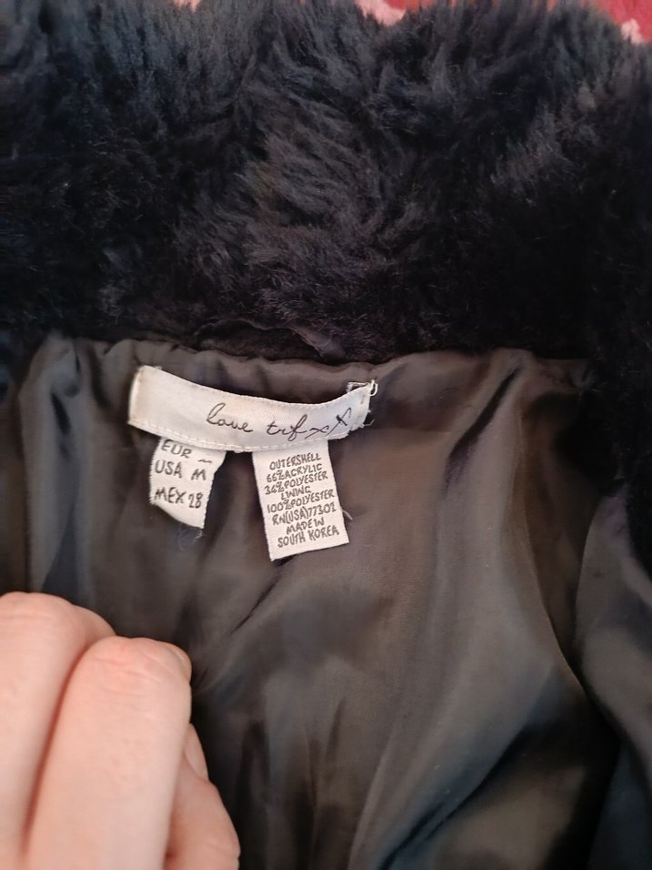 Siyah crop kürk Kadın Ceket - Görsel 4