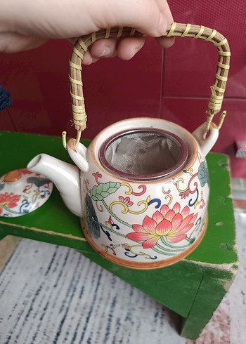 porselen teapot demlik örgü saplı - Görsel 2