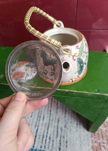 porselen teapot demlik örgü saplı - Görsel 3