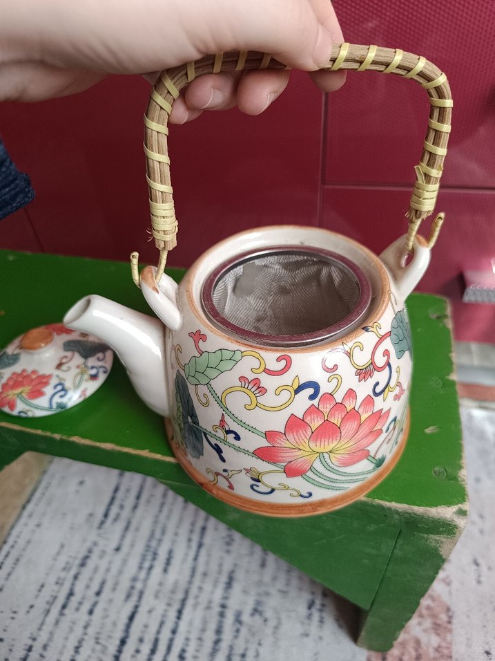 porselen teapot demlik örgü saplı - Görsel 2