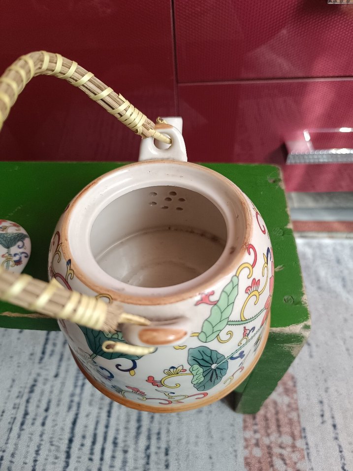 porselen teapot demlik örgü saplı - Görsel 4
