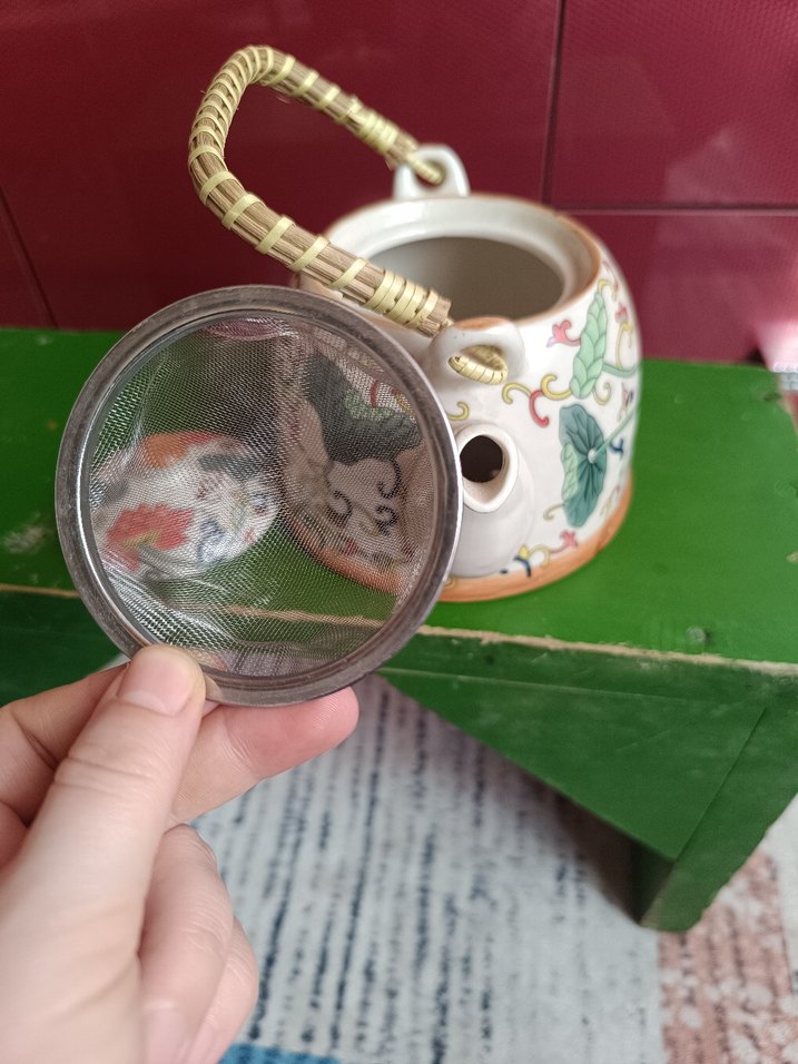 porselen teapot demlik örgü saplı - Görsel 3