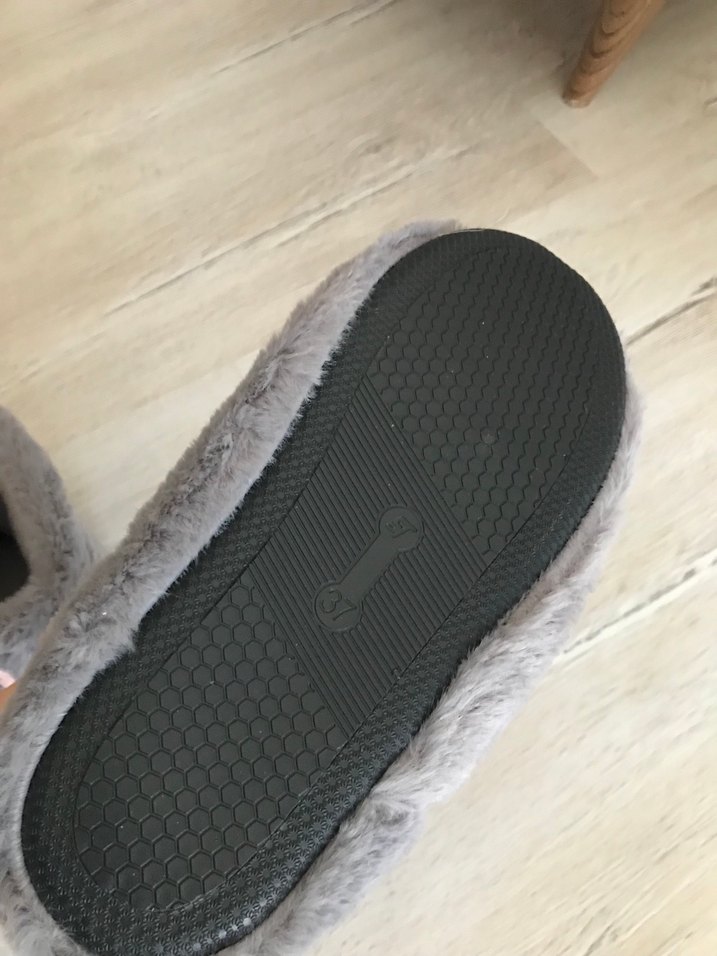 Kız Çocuk Gri Peluş Ev Panduf - Görsel 2