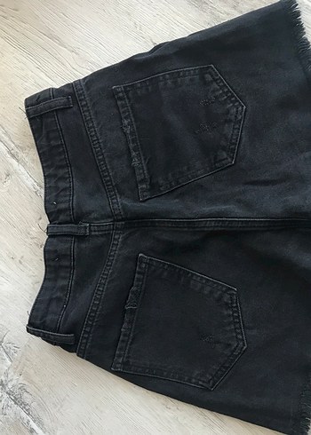xs Beden Siyah Mini Kadın Kot Şort