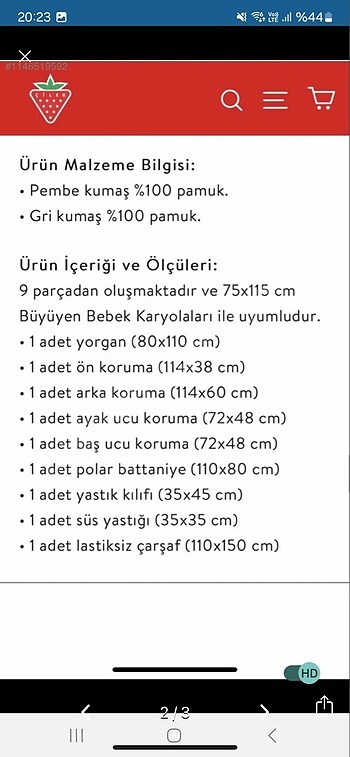 Çilek happy uyku seti - Görsel 7