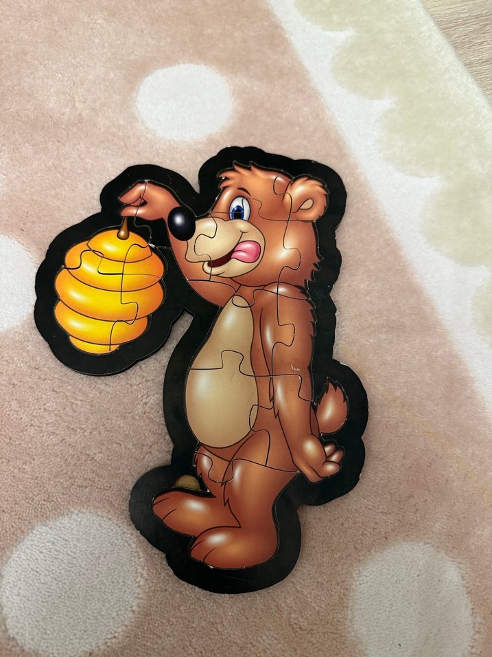 Renkli Çocuk Hayvan Figürlü ahşap Puzzle Seti - Görsel 2