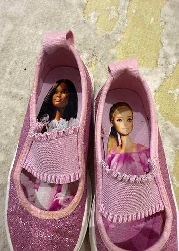H M Pembe Barbie Baskılı Kız Babet Ayakkabı - Görsel 5