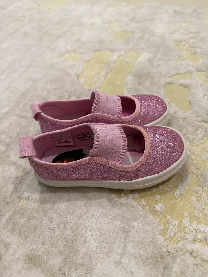 H M Pembe Barbie Baskılı Kız Babet Ayakkabı - Görsel 2