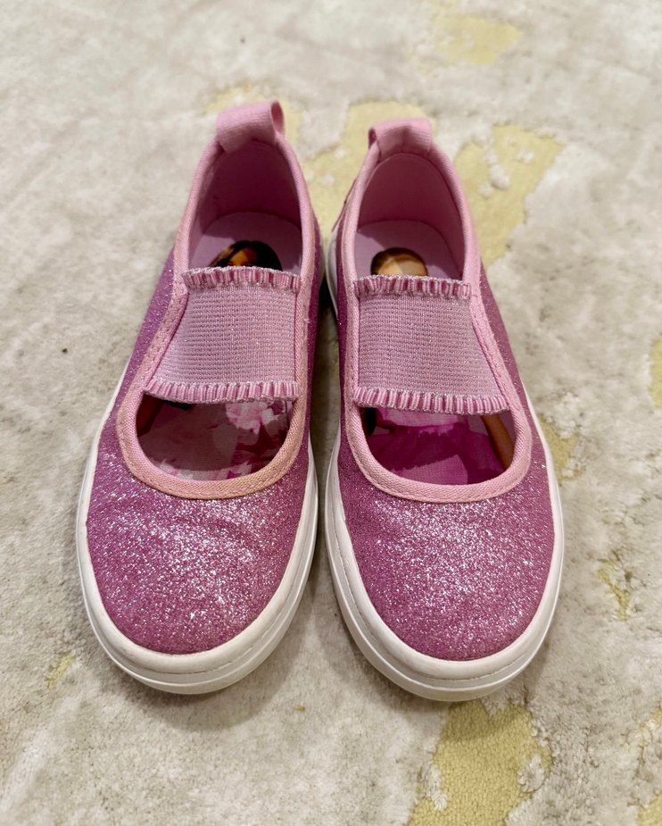 H M Pembe Barbie Baskılı Kız Babet Ayakkabı - Görsel 4