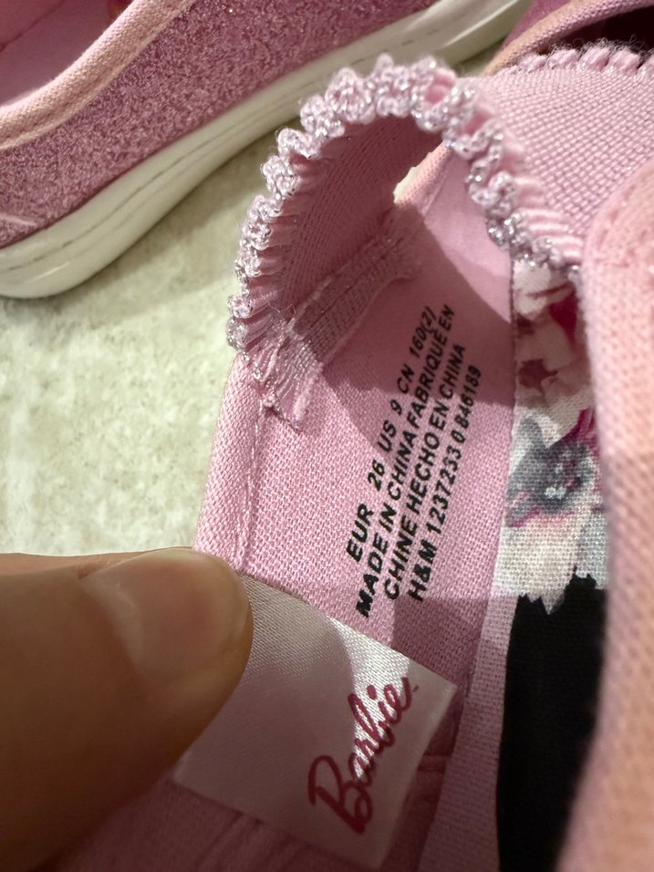 H M Pembe Barbie Baskılı Kız Babet Ayakkabı - Görsel 3