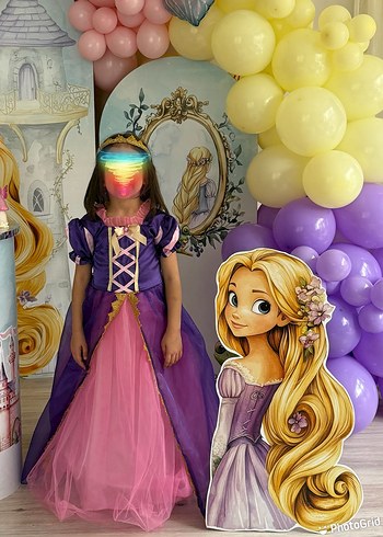 Rapunzel kostüm 5-6 yaş - Görsel 2
