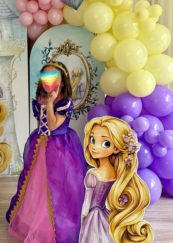Rapunzel kostüm 5-6 yaş - Görsel 3
