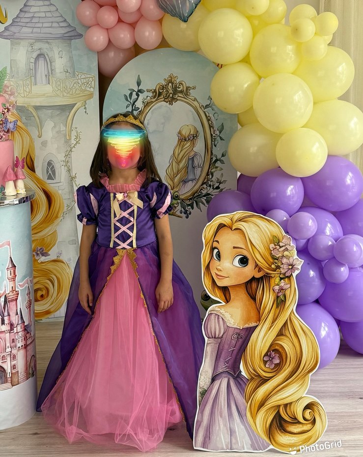 Rapunzel kostüm 5-6 yaş - Görsel 2