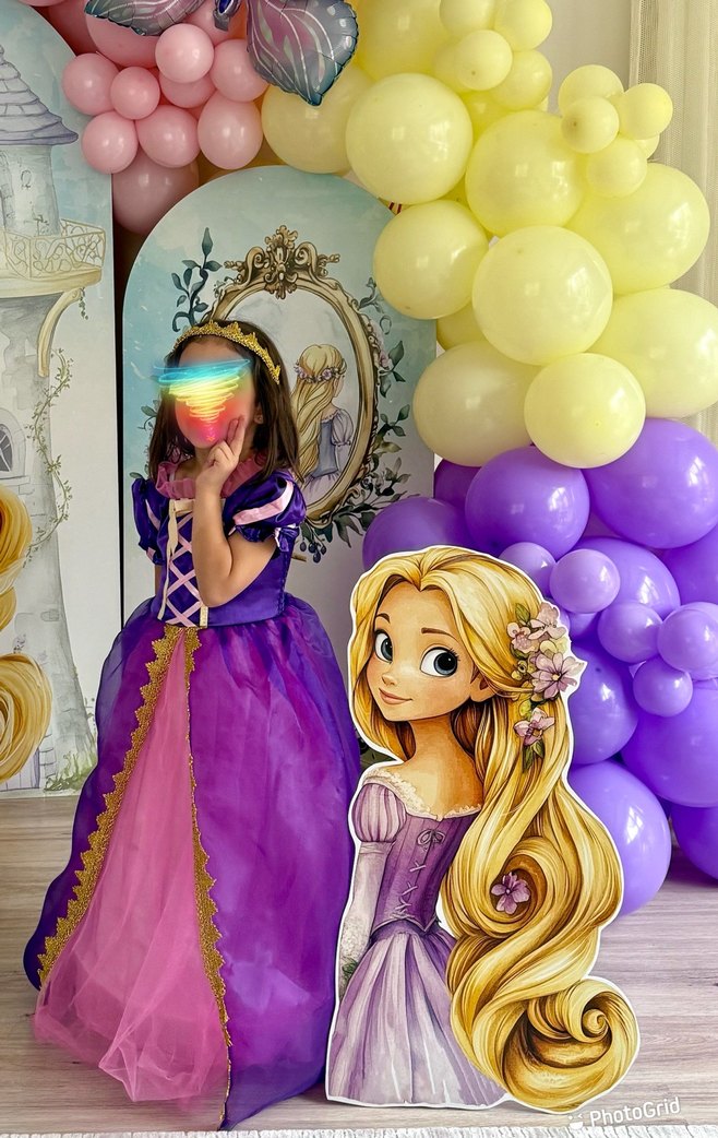 Rapunzel kostüm 5-6 yaş - Görsel 3