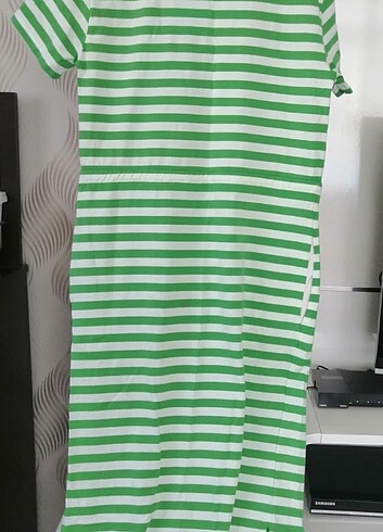 Lacoste Orjinal Lacoste çizgili kadın elbise.
