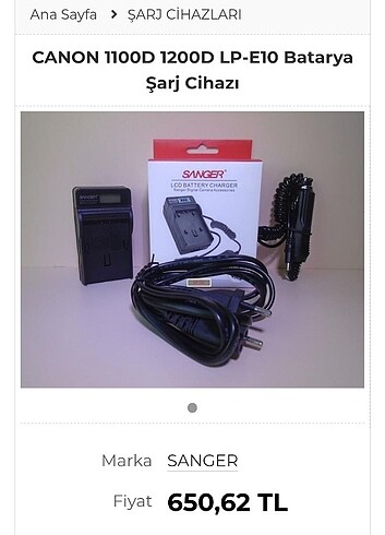 SANGER MARKA CANON DİJİTAL FOTOĞRAF MAKİNELERİ İCİN HARİCİ PİL S