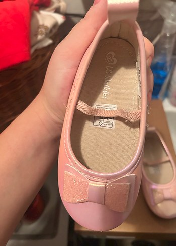 Pembe Fiyonklu Kız Babet Ayakkabı