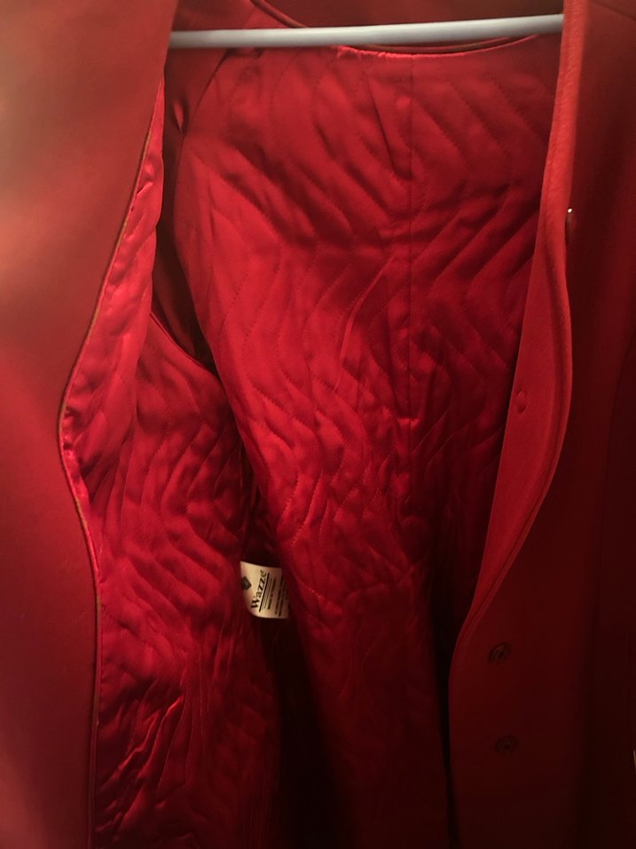 Kırmızı Kadın Kaban Broş Detaylı - Görsel 5