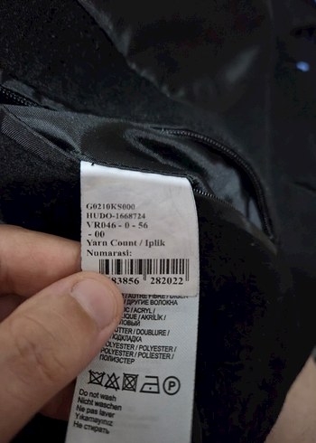 tek beden Beden Erkek Siyah Düğmeli Midi Kaban 56 beden