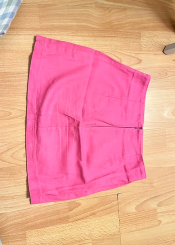 Trendyol & Milla Pembe Keten Mini Etek