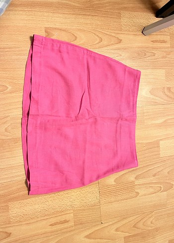 Pembe Keten Mini Etek