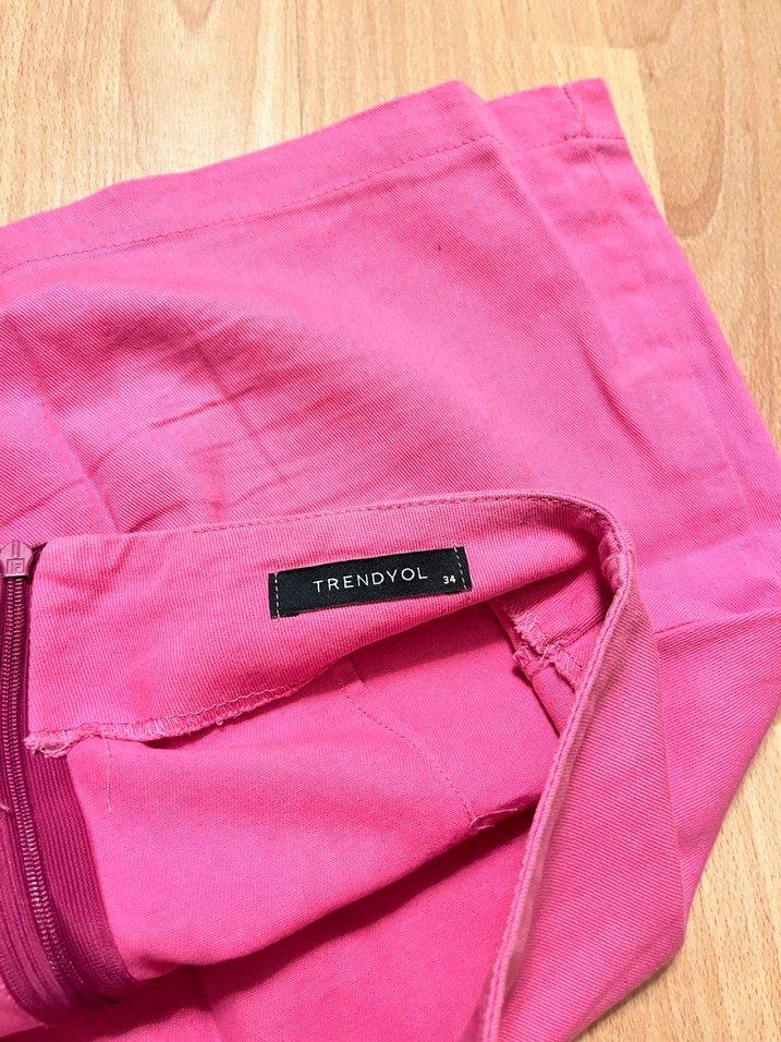 Pembe Keten Mini Etek - Görsel 3