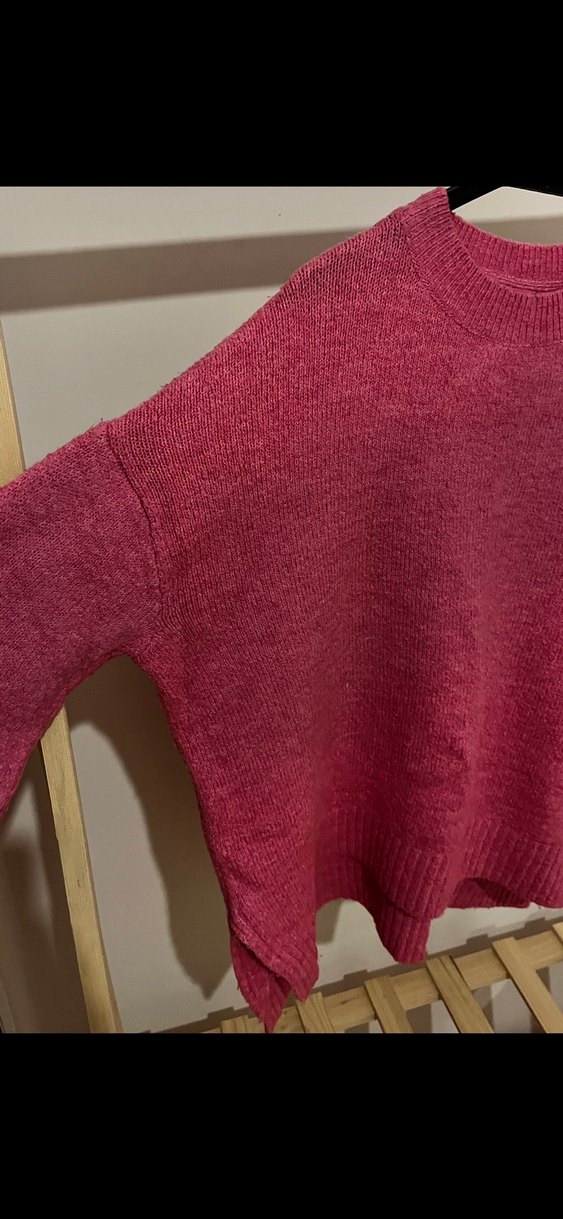 Pembe Örgü Kadın Kazak - Görsel 2